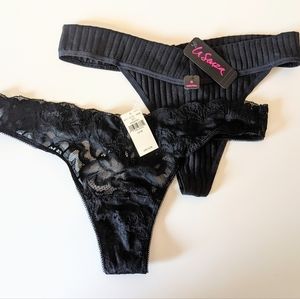 2/$15 NWT Black Thongs (Aerie & La Senza)
